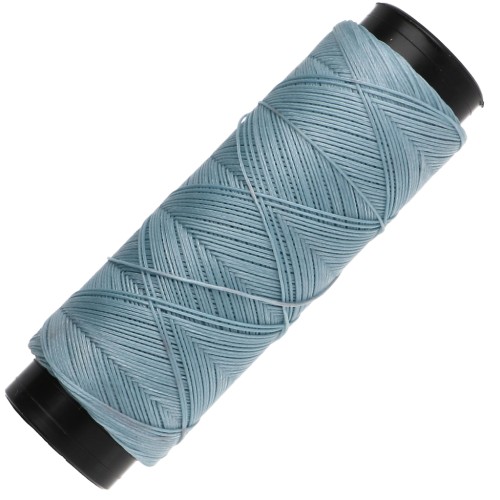 Hilo plano de poliéster encerado Slam Cord para macramé fino, 0,6 mm - Azul claro, 100 m