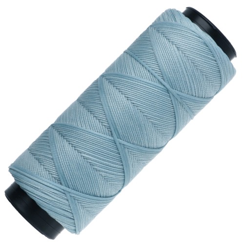 Hilo plano de poliéster encerado Slam Cord para macramé fino de 1 mm - Azul claro x 100 m