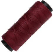 Hilo plano de poliéster encerado Slam Cord para macramé fino, 1 mm - Granate, 100 m