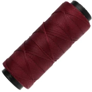 Hilo plano de poliéster encerado Slam Cord para macramé fino, 1 mm - Granate, 100 m