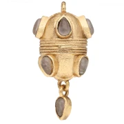 Colgante étnico de 33 x 17 mm con dije en forma de gota de piedra preciosa - Cuarzo rosa x1