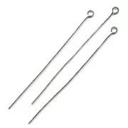 Bastón cabeza de anilla de alfiler 50x0,7 mm flexible platateado x25