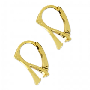 Ganchos Enganche para colgante 18 mm Plata 925 Dorado con oro fino x2