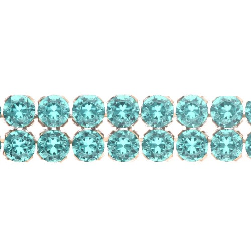 Malla de cristal Swarovski 40001, 2 filas, 5,3 mm, Reinvented Caribbean Green Dorado, 5 cm