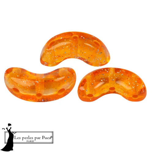 Arcos® de Puca® 5 x 10 mm - Transparente con motivos de constelaciones naranjas, 10 g