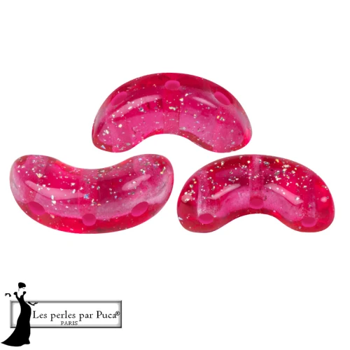 Arcos® de Puca® 5 x 10 mm - Transparente, constelación rosa fucsia, 10 g