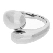 Anillo con doble gota - Talla 58 - Acero inoxidable 304 x1