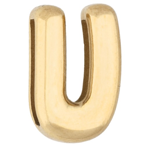 Empujador para letras de 14 x 11 mm - U - para cinta de 10 mm - Acero inoxidable 304 Dorado x1