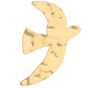 Broche de pájaro martillado 51 x 36 mm - Acero inoxidable 304 Dorado x 1