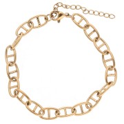 Pulsera de malla marina de 6,4 mm - Acero inoxidable 304 Dorado x 16,5 cm