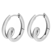 Pendientes de aro de diseño, 19 x 17,5 mm - Acero inoxidable 316 x 2