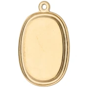 Colgante ovalado bordado, 28 x 18 mm —diseño de abeja—. Acero inoxidable 304 Dorado x 1