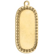 Colgante ovalado bordado, 32 x 14 mm —diseño floral—. Acero inoxidable 304 Dorado x 1