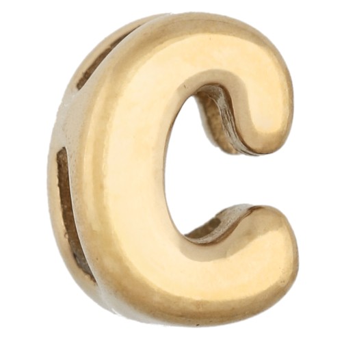 Empujador con letra de 7 x 5 mm para cordón de 1,6 mm - C - Acero inoxidable 304 Dorado x 1