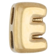 E - Empujador en forma de letra de 7x5 mm para cordón de 1,6 mm - E - Acero inoxidable 304 Dorado x1 Empujador en forma de letra de 7x5 mm para cordón de 1,6 mm - E - Acero inoxidable 304 Dorado x1