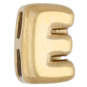 Empujador en forma de letra de 7x5 mm para cordón de 1,6 mm - E - Acero inoxidable 304 Dorado x1