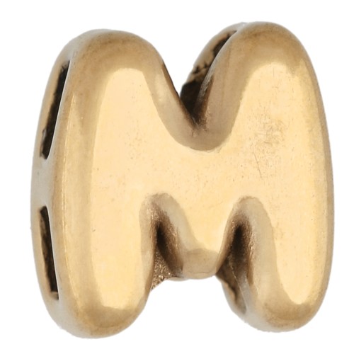 Empujador en forma de letra de 8 x 7 mm para cordón de 1 mm - M - Acero inoxidable 304 Dorado x 1