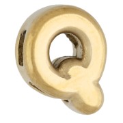 Q - Tirador en forma de letra de 8 x 6 mm para cordón de 1,6 mm - Q - Acero inoxidable 304 Dorado x 1 Tirador en forma de letra de 8 x 6 mm para cordón de 1,6 mm - Q - Acero inoxidable 304 Dorado x 1