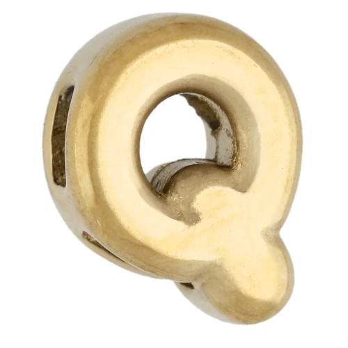 Tirador en forma de letra de 8 x 6 mm para cordón de 1,6 mm - Q - Acero inoxidable 304 Dorado x1
