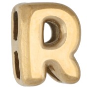 Tirador en forma de letra de 7 x 5 mm para cordón de 1 mm - R - Acero inoxidable 304 Dorado x 1