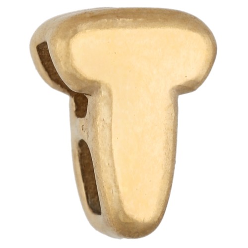 Empujador en forma de letra de 7 x 5 mm para cordón de 1,6 mm - T - Acero inoxidable 304 Dorado x 1