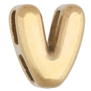 V - Cierre de letra de 7,5 x 6 mm para cordón de 1,6 mm - V - Acero inoxidable 304 Dorado Cierre de letra de 7,5 x 6 mm para cordón de 1,6 mm - V - Acero inoxidable 304 Dorado
