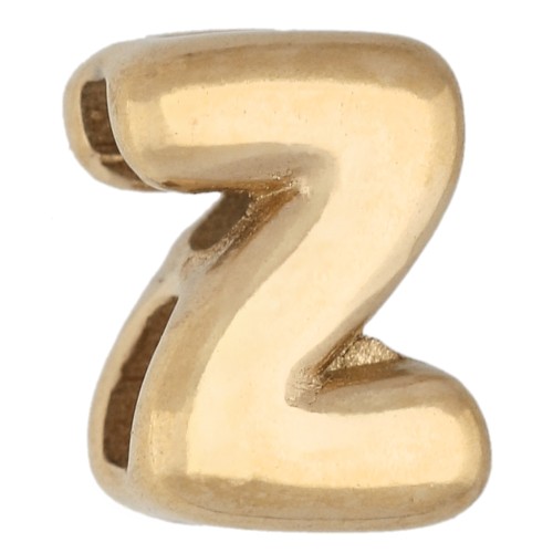 Tirador en forma de letra de 7 x 5 mm para cordón de 1,6 mm - Z - Acero inoxidable 304 Dorado x 1