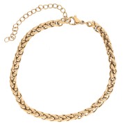 Pulsera de malla de palmera de 3,5 mm - Acero inoxidable 304 Dorado x 16,5 cm