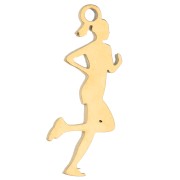 Oro 18 quilates - Dije de corredora de 14,75 x 5,5 mm para joyas de running - Acero inoxidable 316 Dorado x1 Dije de corredora de 14,75 x 5,5 mm para joyas de running - Acero inoxidable 316 Dorado x1