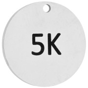 Texto - Dije redondo de 14 mm con grabado «5K» para joyas de running - Acero inoxidable 316 x 1 Dije redondo de 14 mm con grabado «5K» para joyas de running - Acero inoxidable 316 x 1