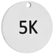 Dije redondo de 14 mm con grabado «5K» para joyas de running - Acero inoxidable 316 x 1