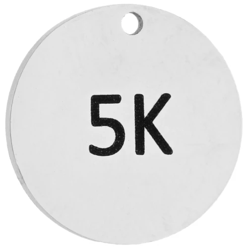 Dije redondo de 14 mm con grabado «5K» para joyas de running - Acero inoxidable 316 x1