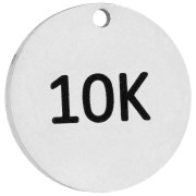 Texto - Dije redondo de 14 mm grabado en oro de 10K para joyas de running - Acero inoxidable 316 x1 Dije redondo de 14 mm grabado en oro de 10K para joyas de running - Acero inoxidable 316 x1