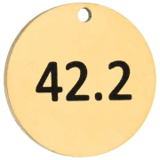 Dije redondo de 14 mm con grabado «42,2» - Maratón de 42,2 km. Acero inoxidable 316 Dorado x1