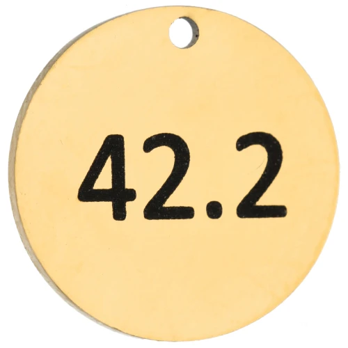Dije redondo de 14 mm con grabado «42,2» - Maratón de 42,2 km. Acero inoxidable 316 Dorado x1