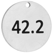 Texto - Dije redondo de 14 mm con grabado «42,2» - Maratón de 42,2 km - Acero inoxidable 316 x 1 Dije redondo de 14 mm con grabado «42,2» - Maratón de 42,2 km - Acero inoxidable 316 x 1