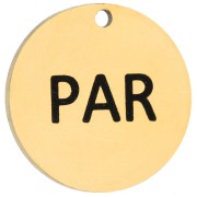 Dije redondo de 14 mm grabado «PAR Marathon Paris» - Acero inoxidable 316 dorado x1