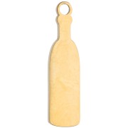 Dije con forma de botella de vino, 18 x 5 mm, resina epoxi - Acero inoxidable 316 Dorado - Negro