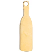 Dije con forma de botella de vino, 18 x 5 mm, resina epoxi - Acero inoxidable 316 Dorado - Negro