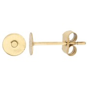 Pendientes de disco de 5 mm - Acero inoxidable 303L dorado x2