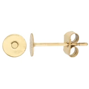 Pendientes de disco de 5 mm - Acero inoxidable 303L dorado x2