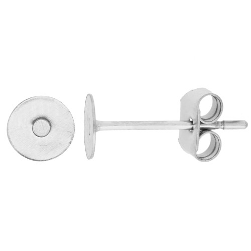 Pendientes de disco de 5 mm - Acero inoxidable 303L (2 unidades)
