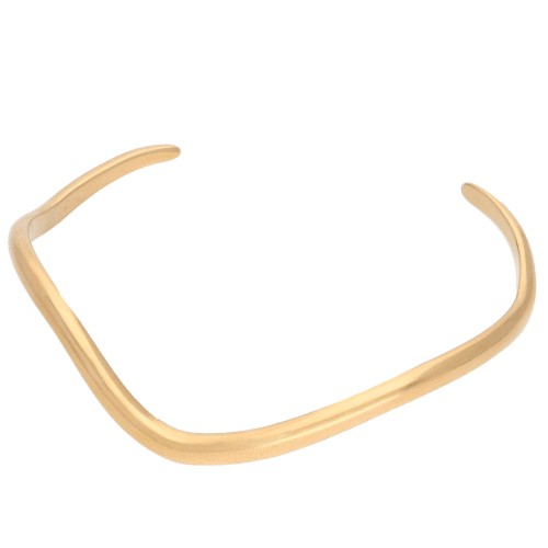 Pulsera brazalete ondulada de 3,6 x 140 mm - Para muñeca grande - Acero inoxidable 304 Dorado x1