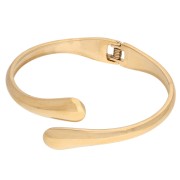 Pulsera brazalete rígida articulada con forma de gota - 22 x 210 mm - Acero inoxidable 304 Dorado x 1