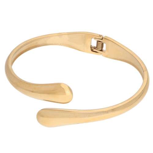 Pulsera brazalete rígida articulada con forma de gota - 22 x 210 mm - Acero inoxidable 304 Dorado x 1