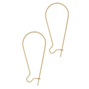 Ganchos pendientes de 38 mm - Acero inoxidable 304 dorado x2