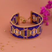 Mis joyas DIY - Kit de pulsera Miyuki para tejer con cuentas tubulares - Azul