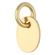 Dije con el sello 925, medalla ovalada con anilla cerrada de 9 mm - Plata 925 Dorado x1