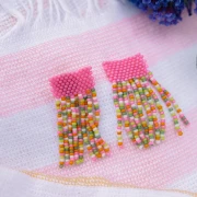 Mis joyas DIY - Kit de pendientes con flecos en técnica peyote (par)