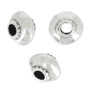 Cuentas aplanadas de metal 5x4 mm Chapado Plateado envejecido x5|raw }}